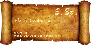 Sós Szabolcs névjegykártya